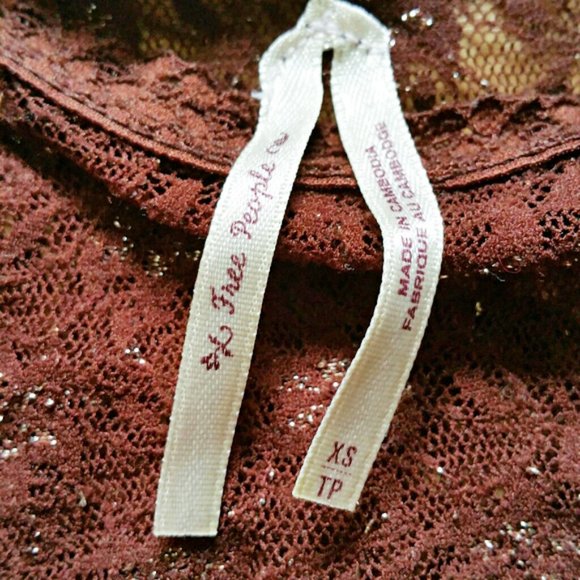 Free people XS tank top sheer brown sparkly - Picture 3 of 3